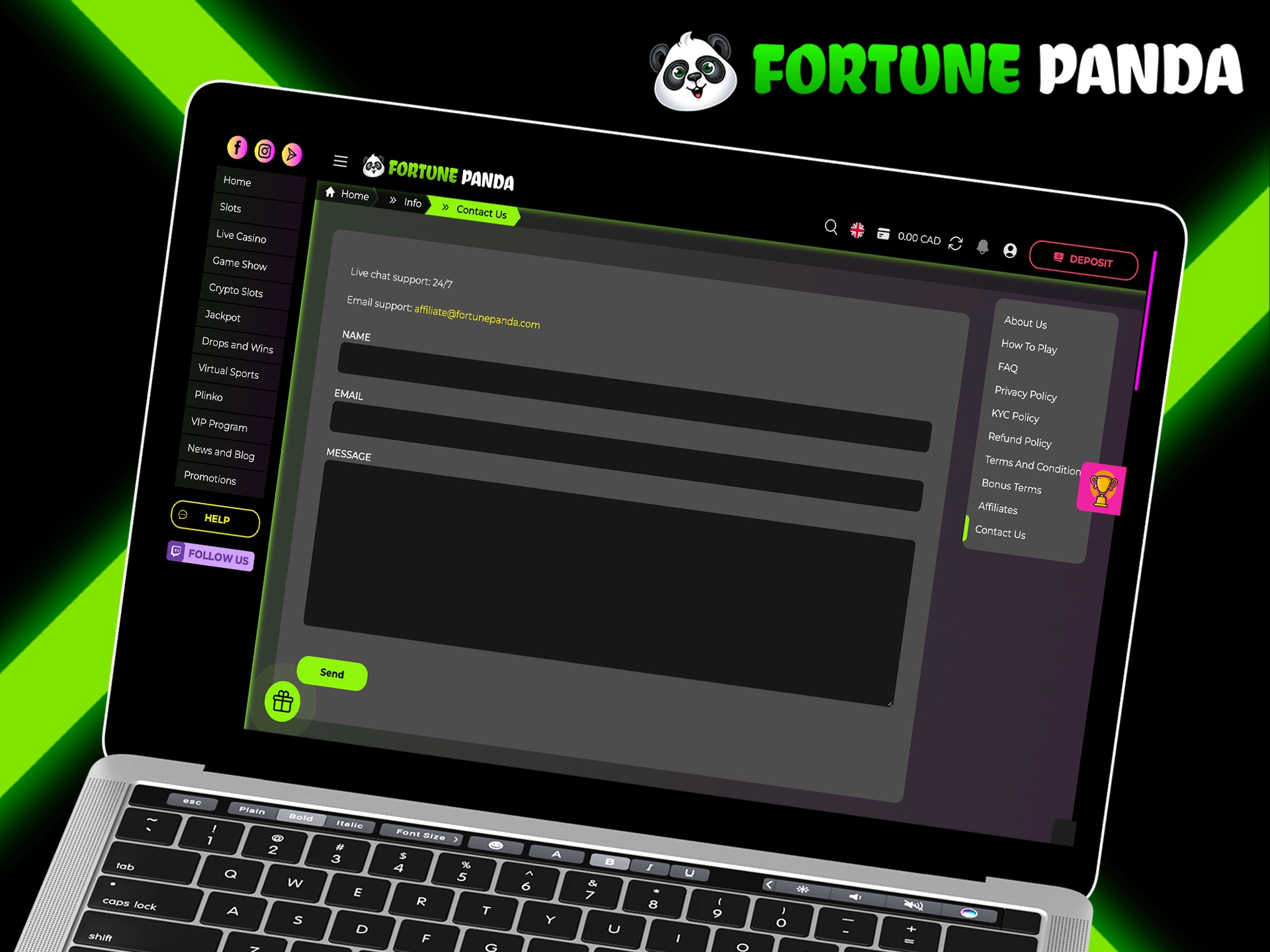 Use Fortune Panda support for any problems you may have.