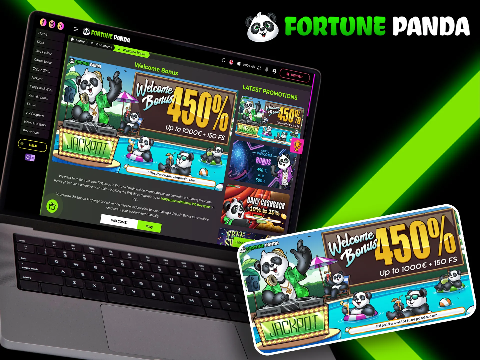 Claim your welcome bonus at Fortune Panda.