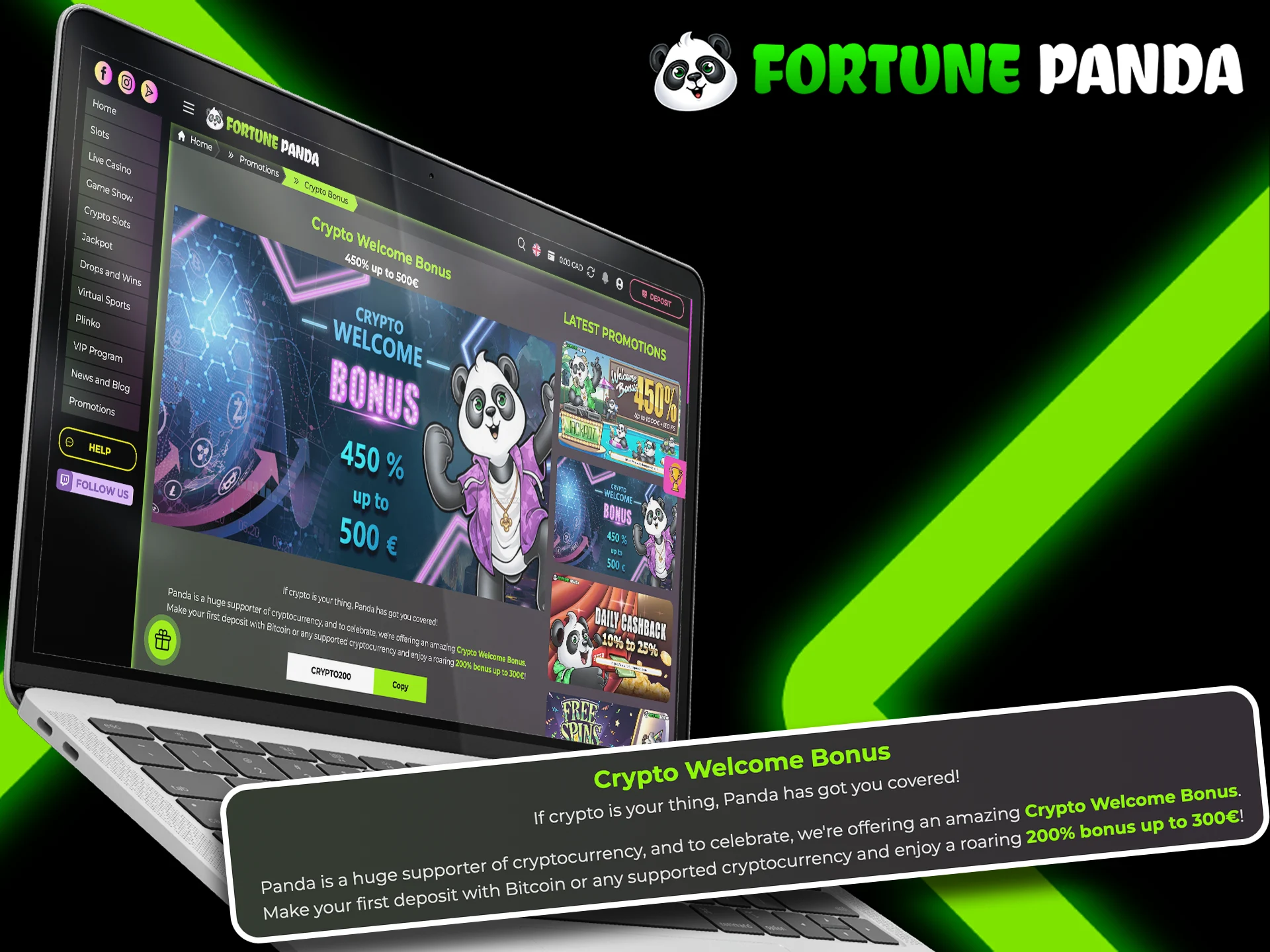 Meet the welcome crypto bonus from Fortune Panda.