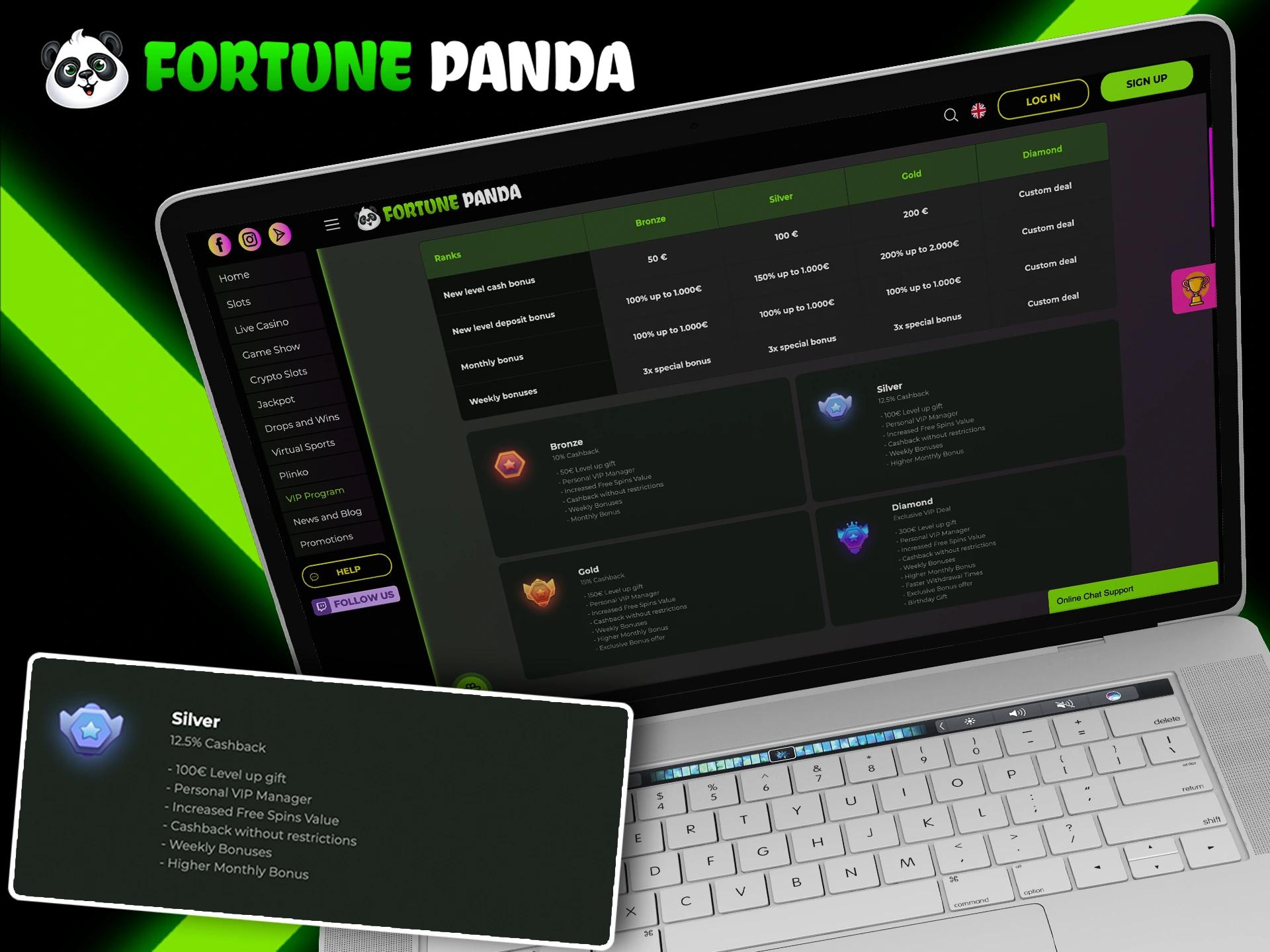 Gain advantages among players in the Fortune Panda silver level.